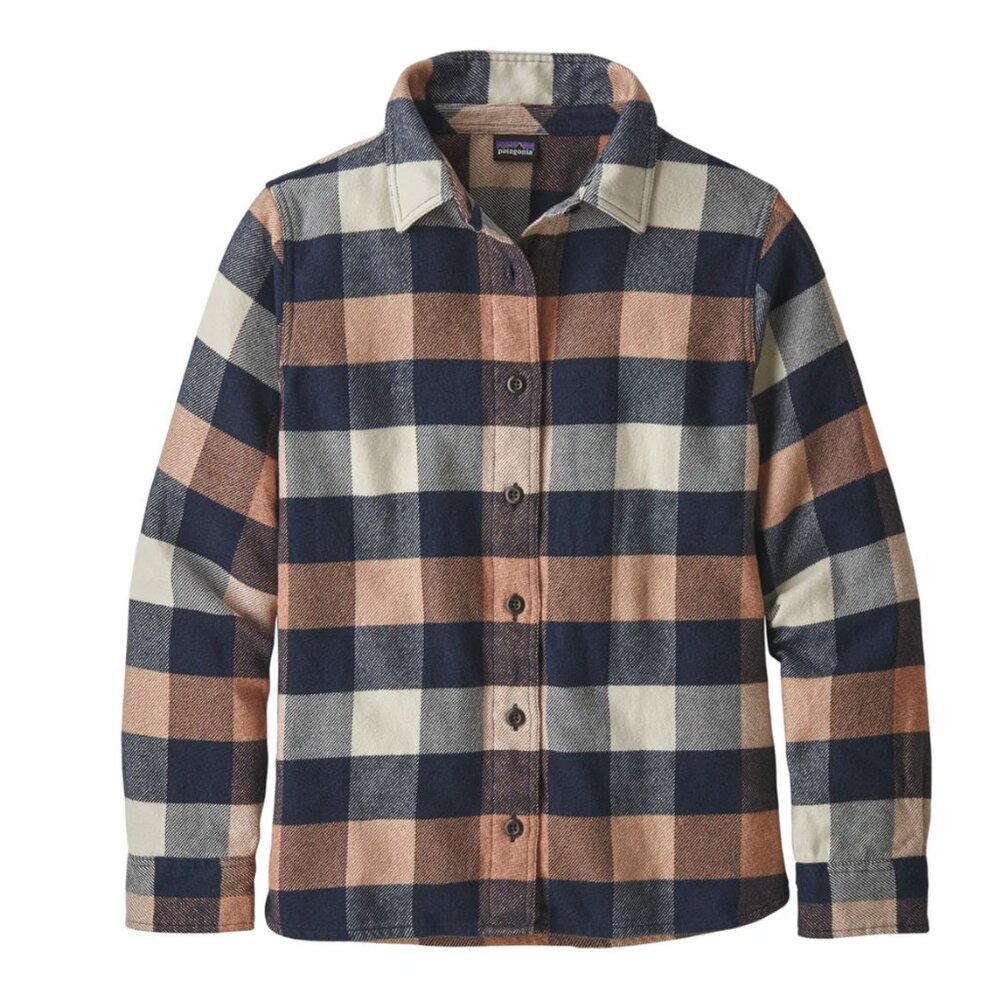 Patagonia Sz S Girls Fjord Flannel Shirt Century Pink